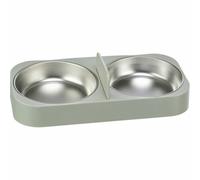 TRIXIE Comedero Doble, 0,5 l/32 × 5 × 16 cm, Blanco