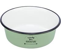 Trixie Comedero, Esmalte/Acero Inoxidable, Verde, 0,9 l/ø 17 cm