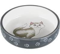 Trixie Comedero Gatos, Hocico Corto,Cerám, 15 cm,Gris