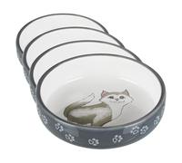 Trixie Comedero Gatos, Hocico Corto,Cerám, 15 cm,Gris (Paquete de 4)