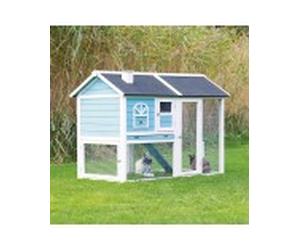 Trixie conejera exterior con recinto 156×110×80 cm, azul y blanco