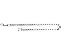 Trixie - Correa de Cadena Clásica para Perros, 80 cm / 4,0 mm, Acabado Cromado de Alta Resistencia, Asa de Cuero Suave, Cadena Anti-Mordidas y Duradera