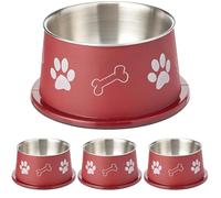 Trixie Cuenco de Acero Inoxidable Recubierto de plástico, 15 cm, 0,9 litros (Colores Surtidos) (Paquete de 4)