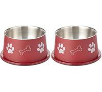 Trixie Cuenco de Acero Inoxidable Recubierto de plástico, 15 cm, 0,9 litros (Colores Surtidos) (Paquete de 2)