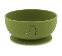 Trixie Cuenco de Silicona con Ventosa Mr. Dino - Cuenco Antideslizante para alimentación de bebés - Base de succión Fuerte para Comidas sin desorden - Suave, Duradero y fácil de Limpiar