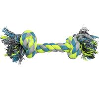 TRIXIE cuerda de juego para perros, petróleo, lima y gris, 28 cm, algodón/poliéster, 32652, juguete para lanzar, juguete para buscar, para tira y afloja, juguete para masticar, sin chirriador, alto contenido de algodón