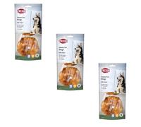 TRIXIE Denta Fun Rings Pollo | Pack de 3 | 3 x 2 x 55 g | Complemento alimenticio para Perros | 2 Unidades de 6 cm de diámetro Cada una | Entretenimiento para Masticar y Cuidado Dental | Sin Gluten