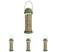 TRIXIE - Dispensador de Cacahuetes para Pájaros Silvestres, 500 ml / 22 cm, Comedero Colgante de Rejilla Metálica y Plástico Resistente, Ideal para Jardines y Terrazas, Verde (Paquete de 4)