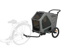 Trixie Dog Trailer for Bicycles 16.1 × 21.3 × 24.4 Inches up to 55.1 lbs - Suspended Dog Bike Trailer with High Front Section - with Extra-Large Rear Door
