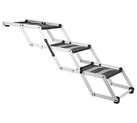 Escalera plegable de 3 niveles, aluminio/TPR Ancho: 37 cm/Altura: hasta 57 cm/Profundidad: hasta 120 cm