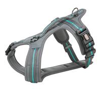 TRIXIE Fusion - Fusion Arnés Confort, L-XL, 72-89 cm/30 mm, Grafito/Azul océano
