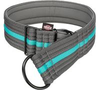 TRIXIE Fusion - Fusion Collar de Educación, Extra Ancho, M-L, 38-48 cm/45 mm, Grafito/Azul océano