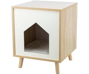 TRIXIE Isa - Condominio para Gatos de Interior, Moderna Mesa Auxiliar y mesita de Noche, Cueva escondite para Gatos con cojín Acogedor