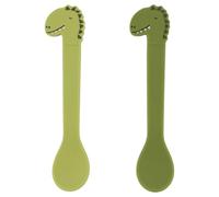 Trixie Juego de 2 cucharas de silicona Mr. Dino | Juego de cucharas de alimentación para bebés | Sin BPA, cucharas de silicona suave para niños pequeños | Apto para lavavajillas