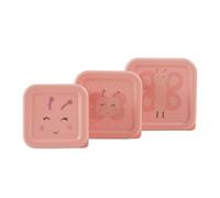 Trixie Juego de 3 cajas de aperitivos con tapa, polipropileno y LDPE | Fiambrera pequeña y fiambrera en juego de 3 unidades para niños a partir de la guardería, fiambrera de plástico denso