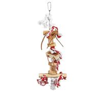 TRIXIE Juguete de Madera con Tiras de Piel, 35 cm, para pájaros