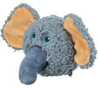 Trixie Juguete de Peluche para Perros, Cabeza de Elefante, 12 cm, Suave y Ligero, Material de Felpa reciclada con chirrido Integrado, Juguete masticable Suave para Interior