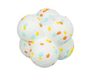 Trixie Light & Strong Bubble Ball - Juguete para Perros EPS - Ultra Ligero y Resistente - Superficie Texturizada - Blanco/Colorido - 8 cm de diámetro