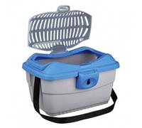 Trixie Mini-Capri - Caja de transporte para roedores (40 × 22 × 30 cm), color gris claro/azul