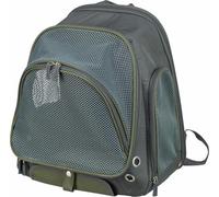 TRIXIE Mochila Lyla, 34 × 22 × 42 cm, Gris/Azul, para Perros | Mochila transpirable con correa corta integrada: cómoda acolchada, ideal para excursiones y viajes