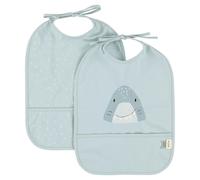 Trixie Mr. Shark - Juego de 2 baberos impermeables para bebé, multicolor