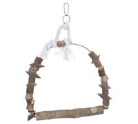 Columpio de madera natural para pájaros - Mediciones: 22 x 29 cm