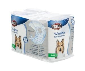 TRIXIE Pañales para perras talla S-M - 12 uds - Cintura 28-40 cm | Braguitas absorbentes para incontinencia y celo con elástico ajustable para mayor comodidad durante todo el día