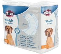 TRIXIE pañales para perros machos talla l-xl - protecciones absorbentes para incontinencia & marcaje - 12 unidades con cierre adhesivo & elástico - contorno de cintura 60-80 cm