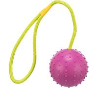 TRIXIE Pelota con Cuerda, Caucho Natural, 7 cm, 30 cm, Perro, surtido: modelos/colores aleatorios