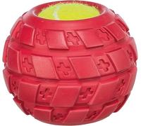 Trixie - Pelota de Tenis de Caucho Natural para Perros - Juguete Interactivo con Sonido (Chirriador) para Lanzar y Masticar - Resistente, Promueve el Ejercicio y la Salud Dental (Todas Las Razas)
