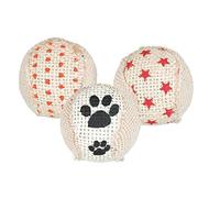 TRIXIE Pelota de Yute con Sonajero, Plástico, Ø5 cm, 3 uds