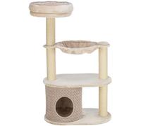 TRIXIE Poste Rascador Alessia, 114 cm, Gris Claro/Arena, para Gatos | Superficie de sisal resistente y almohadillas suaves: proporciona diversión a los gatos, juego y retiro relajado