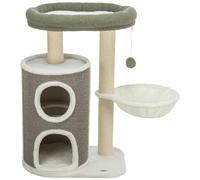 TRIXIE Poste Rascador Dante, 86 cm, Blanco/Verde/Gris | Superficie de sisal resistente y almohadillas suaves: proporciona diversión a los gatos, juego y retiro relajado