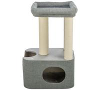 TRIXIE Árbol rascador Viviana Rectangular 86 cm en Azul/Gris - Árbol para Gatos de Varios Pisos con Muchas Posibilidades de rascar y Jugar, así como Lugares de retiro, Acogedor y Estable - 44475..
