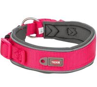 TRIXIE Prem, Collar L-XL 53-62 cm, 50 mm, Fucsia, Grafito | Totalmente ajustable y suave acolchado de neopreno: ajuste cómodo y seguro para paseos relajados