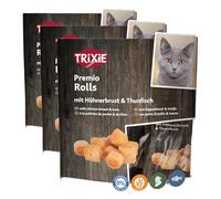 TRIXIE Premio Chicken & Tuna Rolls - Snacks de Pollo y Atún para Perros, 50 g, Mini Rollos Veteados Ricos en Proteína, Sin Gluten y Sin Azúcares Añadidos, Ideal para Razas Pequeñas (Paquete de 3)