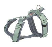 TRIXIE Premium - Arnés Trekking para Perros, Talla M, Salvia/Grafito, Acolchado Suave Integral e Hidrófugo, Ergonómico y Ajustable, Ideal para Senderismo y Adiestramiento