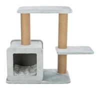 Trixie - Rascador 'Elena' para Gatos (83 cm) - Árbol Compacto con Cueva, Plataforma Acolchada y Poste de Sisal - Diseño Moderno Salvia Verde para Rascar y Descansar