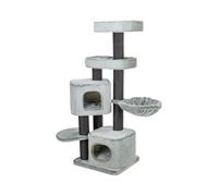 Trixie - Rascador 'Miguel' para Gatos (146 cm) - Árbol de Varios Niveles con Cueva, Hamaca Relax y Plataformas Acolchadas - Centro de Juego y Descanso Estable en Blanco y Verde