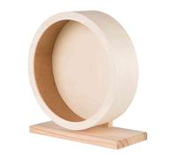 TRIXIE Rueda de Ejercicio para hámsters - Madera sin Tratar - ø 28 cm | Rueda de hámster con superficie de corcho cerrada y amigable con las patas, silenciosa y uniforme, de madera sin tratar