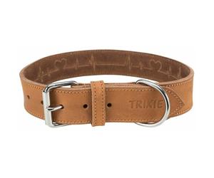 Trixie Rústico Heartbeat collar de cuero M 38-47cm/40mm , marrón