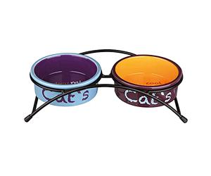 Trixie Set Comed.Cerám Impr, 2x0.3l, ø12cm,gr/antrac/Rosa