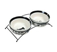 Trixie Set Comed.Cerám+Pie, 2x0.6 l, ø15 cm, Blco/Ng