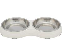 TRIXIE Set Comedero,Melam./AC.INOX.,2×0.2l/ø13/27×3×14,Bl