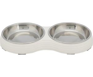 Trixie Set Comedero,Melam./AC.INOX.,2×0.2l/ø13/27×3×14,Bl