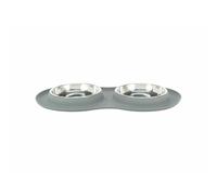 Trixie Set de comederos, Silicona/Acero Inoxidable, 2 × 0