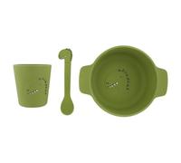 Trixie - Set de comida de silicona para bebés y niños, juego de vajilla de 3 piezas (cuenco, vaso, cuchara) (Mr. Dino (Dinosaurio)