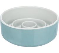 Trixie Comedero Slow Feed de cerámica – 0,45 L, ø 14 cm – gris/azul