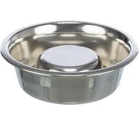 TRIXIE SlowFeeding Comedero Acero Inoxidable 1, 5 l, ø 24 cm