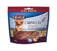TRIXIE Snack PREMIO Carpaccio, Pato y Pescado, 80 g, Perro | Sabroso aperitivo para todos los días: ideal para entre, con alto porcentaje de carne, para entrenamiento y uso diario